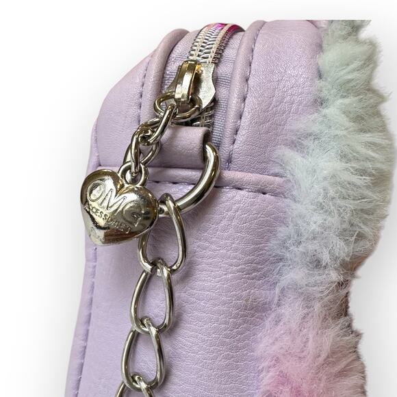 OMG Miss Gwen Unicorn Crossbody Faux Fur Purse, Lavender Multicolored - Picture 5 of 8